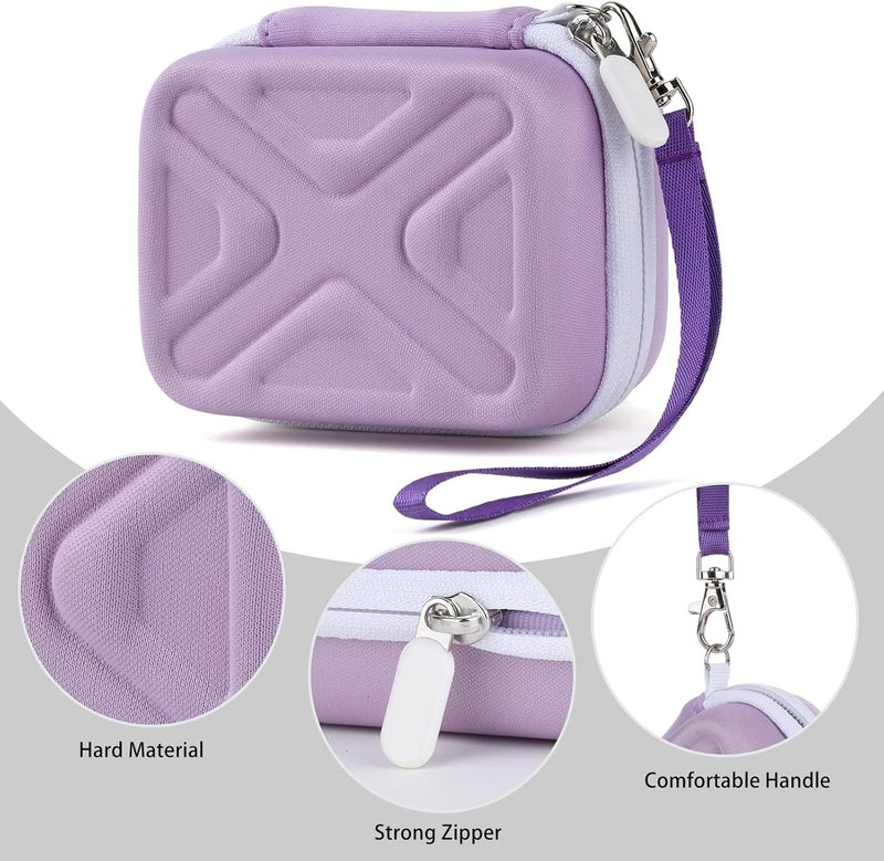 BLK8IGHT Digital Camera Case for AbergBest 21 Mega Pixels 2.7" LCD Rechargeable HD/Kodak Pixpro/Canon PowerShot ELPH 180/190/Sony DSCW800/DSCW830 Cameras, Travel Carrying Protective Case for Camera- Purple - Image 4